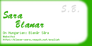 sara blanar business card