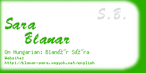 sara blanar business card